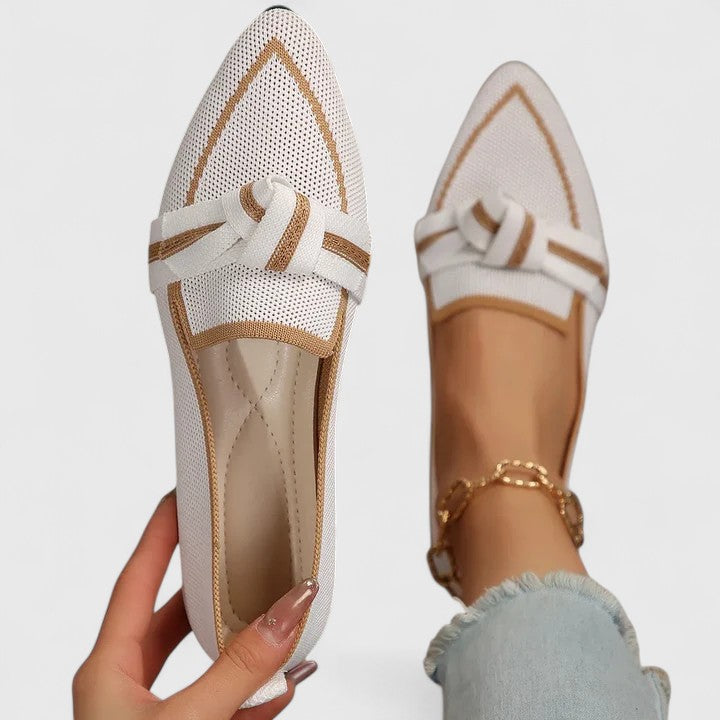 Thurlow | Women's Pointed Toe Penny Loafer Flats - Light Blue - Image 2