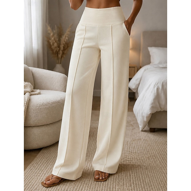 Trevelle | Women's Wide Leg High Waist Sweatpants - Grey - Image 2