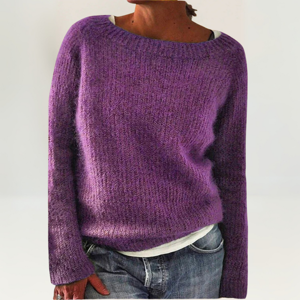 Vornwick | Women's Oversized Knit Pullover Sweater - Orange - Image 2