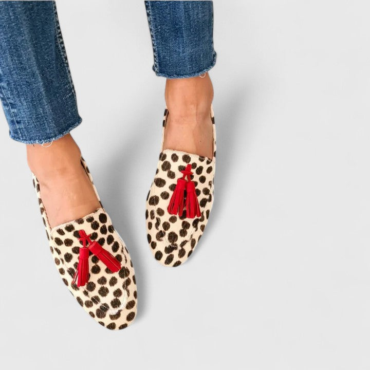 Vorrelle | Women's Leopard Print Penny Loafers - Leopard - Image 1