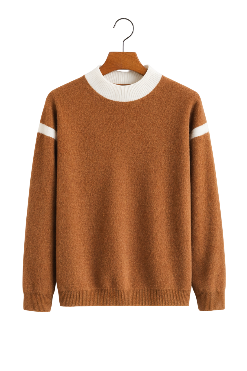 Vorrindel | Women's Oversized Knit Sweater Crewneck - Camel - Image 1
