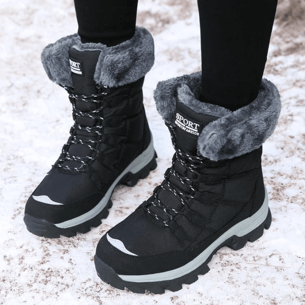 Welvindra | Women's Waterproof Winter Snow Boots - Cream - Image 2