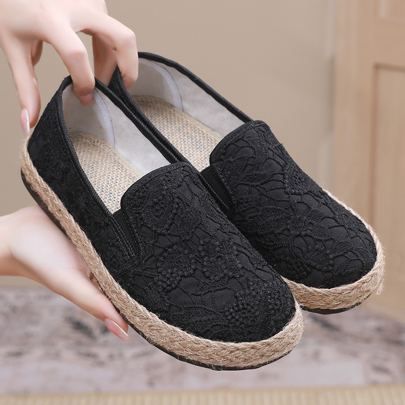 Wrenova | Women's Slip-On Lace Flat Loafers - Beige - Image 2