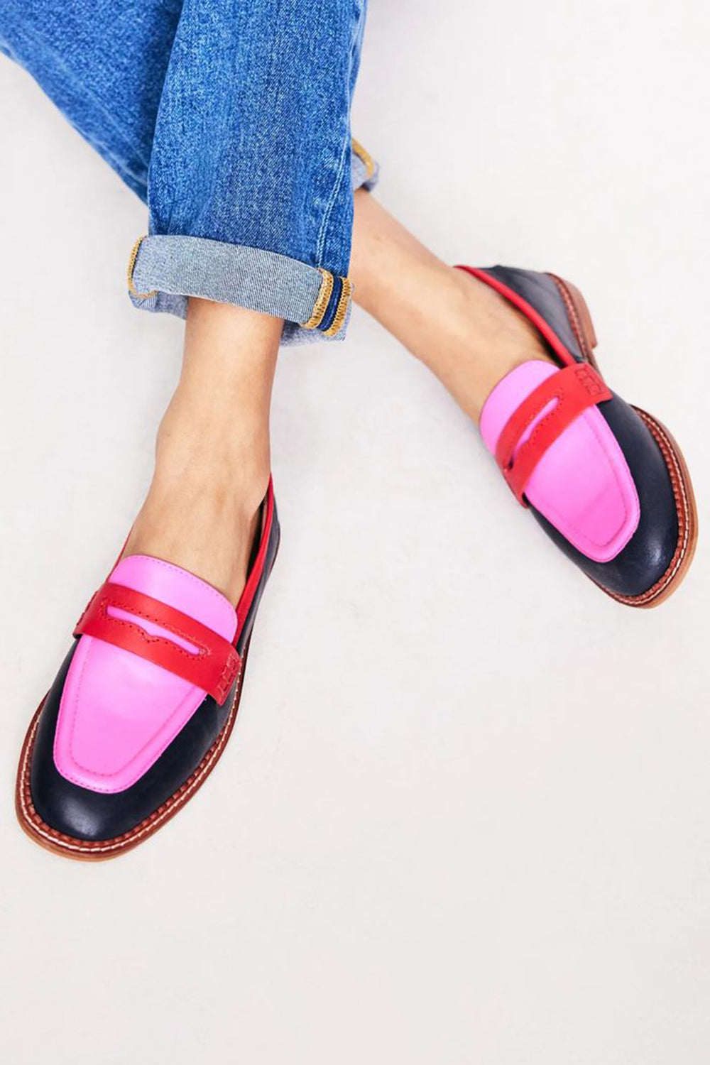 Zelvaine | Women's Colorblock Penny Loafers - Image 1