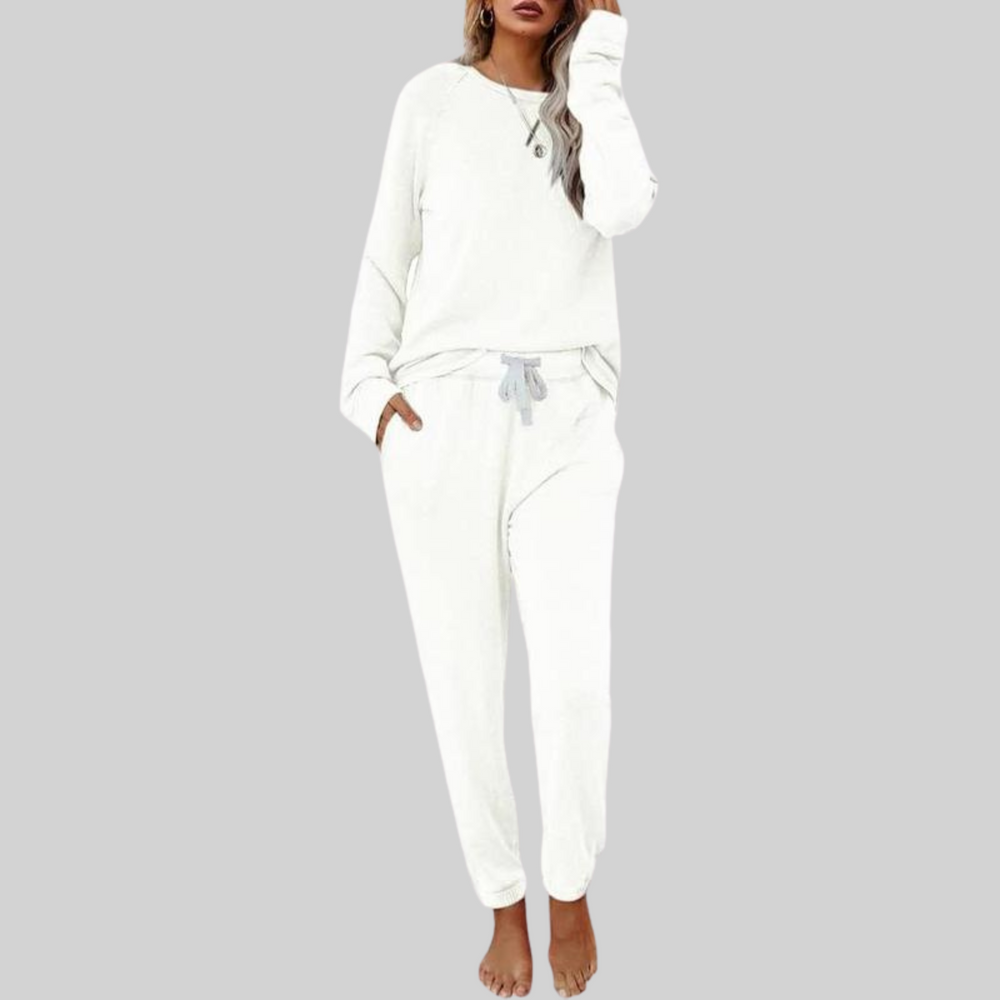 Zennora | Women's Fleece Loungewear Set & Jogger Pants - Taupe - Image 2