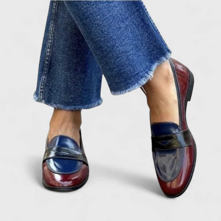 Zivelle | Women's Penny Loafers Two-Tone Flat Shoes - Image 2