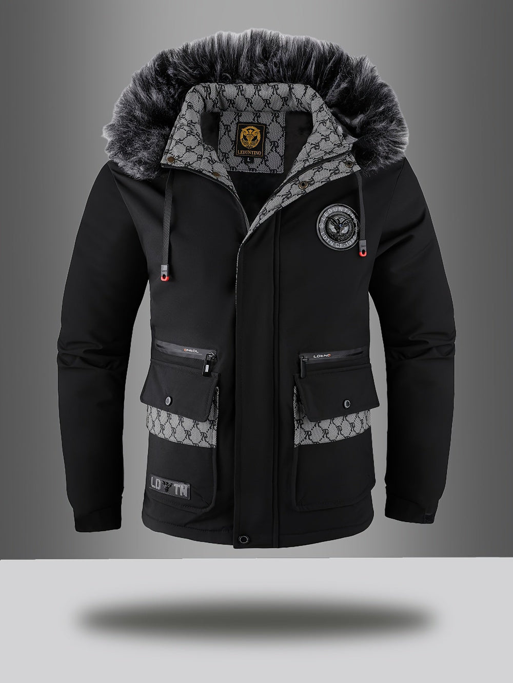 Zivenne | Women's Hooded Winter Parka Coat - Cream - Image 2