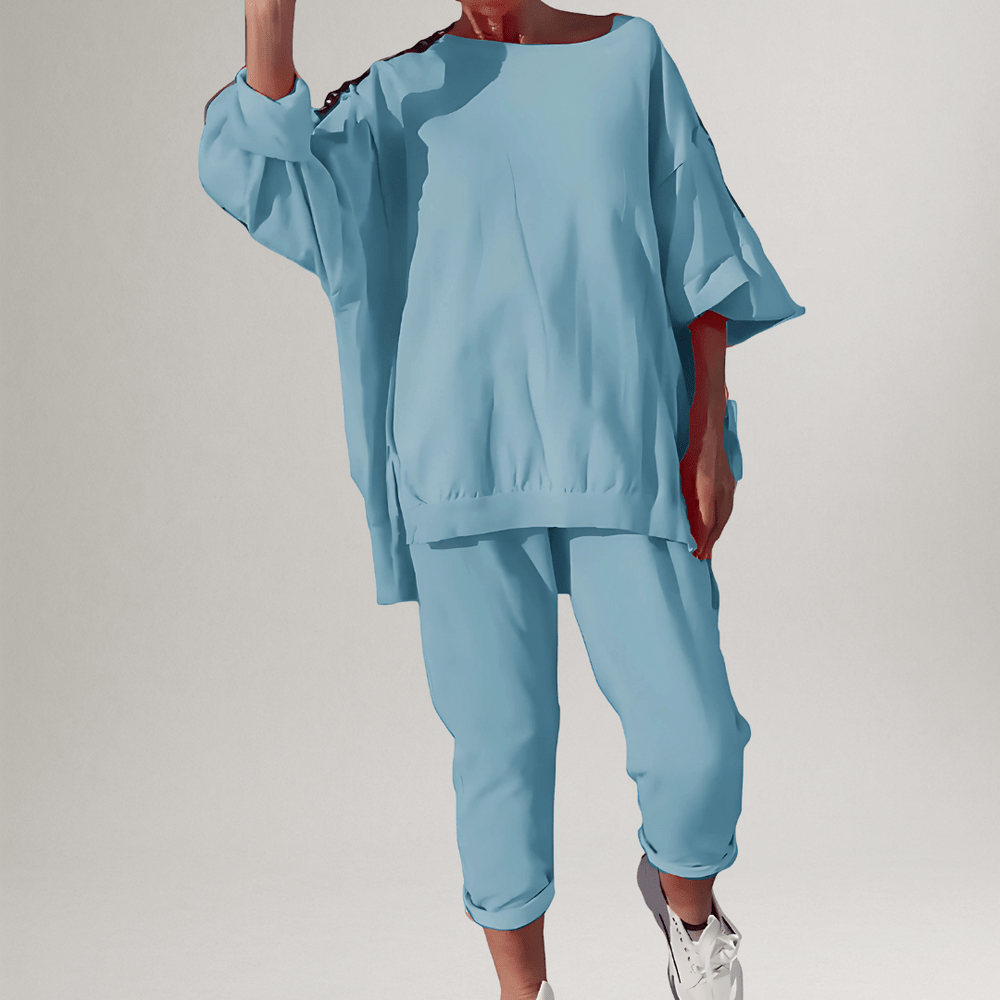 Zolvindra | Women's Fleece Loungewear Set - Coral - Image 2